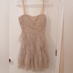Sand color. Mini. Sparkly party dress. Size: 13
